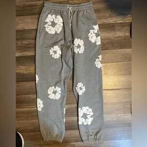 New Grey Denim Tears The Cotton Wreath Sweatpants Cuffed